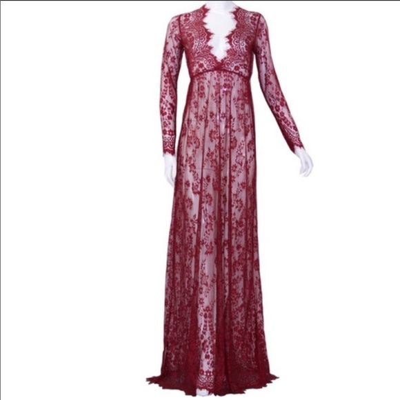 Dresses & Skirts - Maternity Maxi Lace See Through Dress